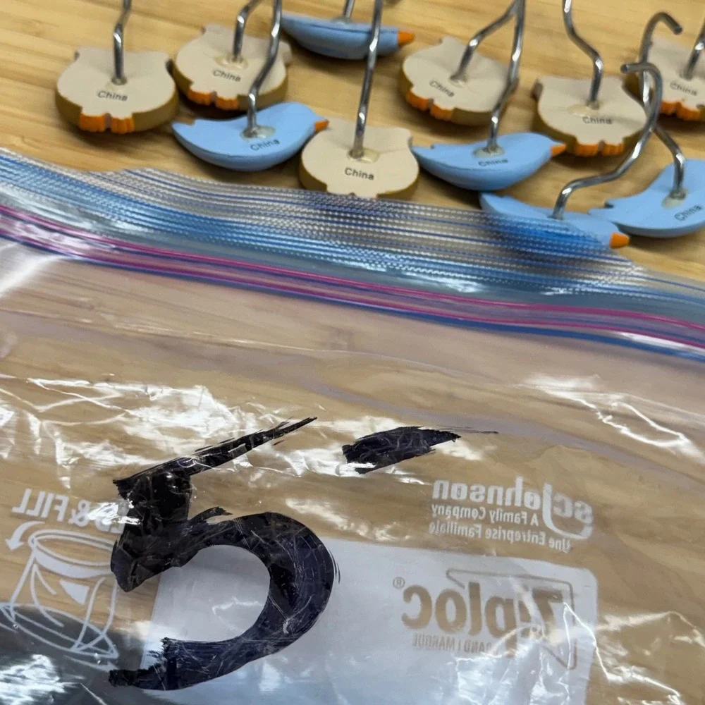 Owl and Blue Bird Shower Curtain Hooks Set of 12‎ Woodland Resin Kids Bathroom